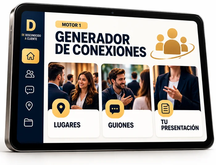 Vista de Generador de Conexiones en una tablet